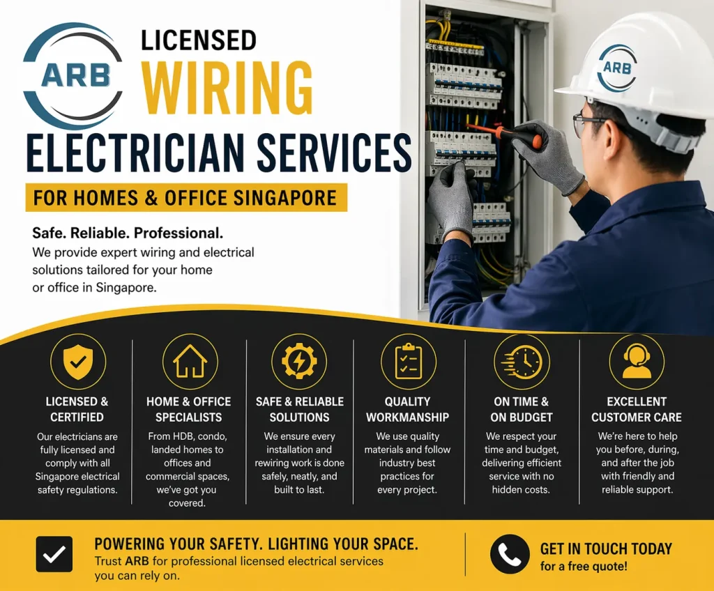 Wiring Electrician services for Homes & Office Singapore